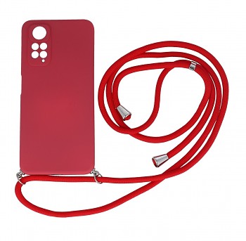 Zadní kryt na Xiaomi Redmi Note 11 červený se šňůrkou