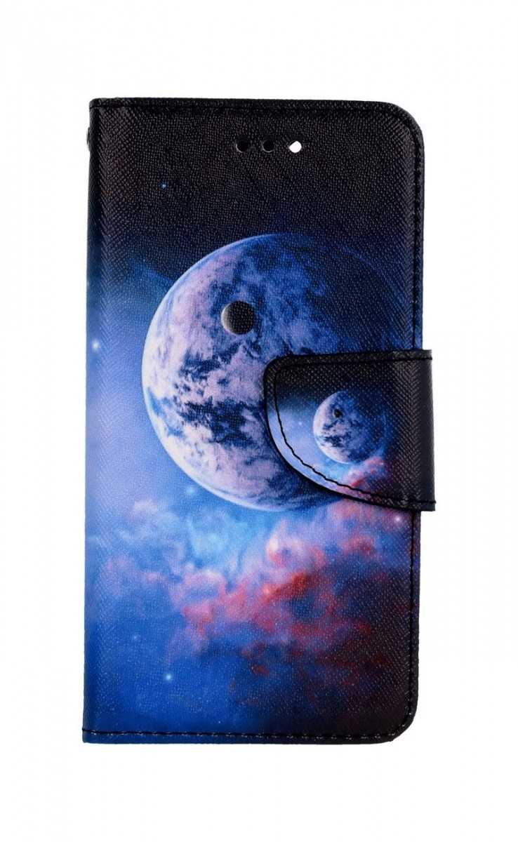 Levně Pouzdro TopQ iPhone SE 2022 knížkové Planeta 74963 (obal neboli kryt na mobil iPhone SE 2022)