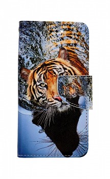Knížkové pouzdro na iPhone SE 2022 Hnědý tygr