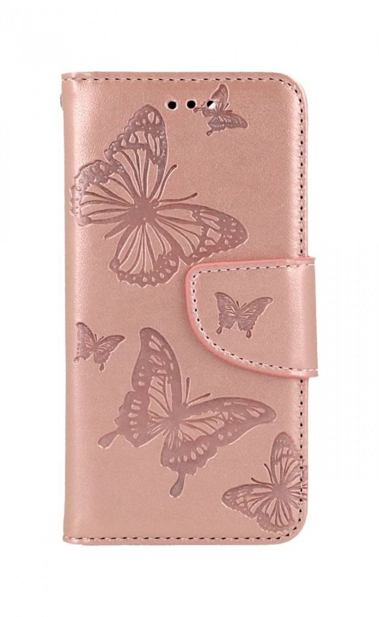 Levně Pouzdro TopQ iPhone SE 2022 knížkové Butterfly růžové světlé 75008 (kryt neboli obal iPhone SE 2022)