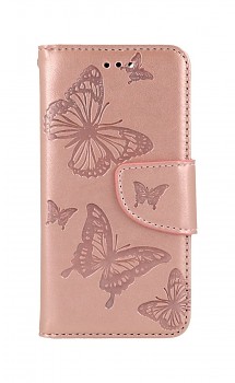 Knížkové pouzdro na iPhone SE 2022 Butterfly růžové světlé