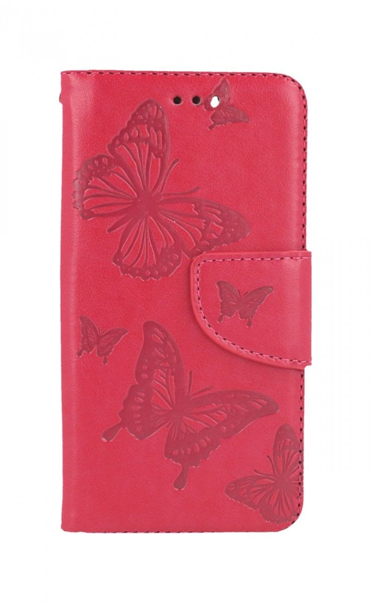 Knížkové pouzdro na iPhone SE 2022 Butterfly růžové