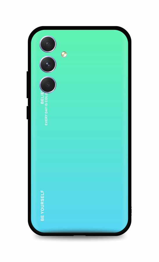 Zadní pevný kryt LUXURY na Samsung A14 duhový zelený