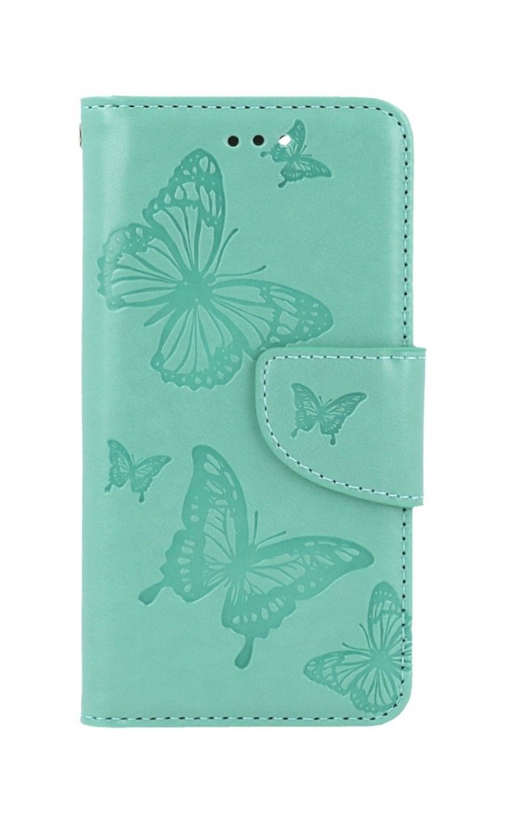 Levně Pouzdro TopQ iPhone SE 2022 knížkové Butterfly zelené 75012 (kryt neboli obal iPhone SE 2022)