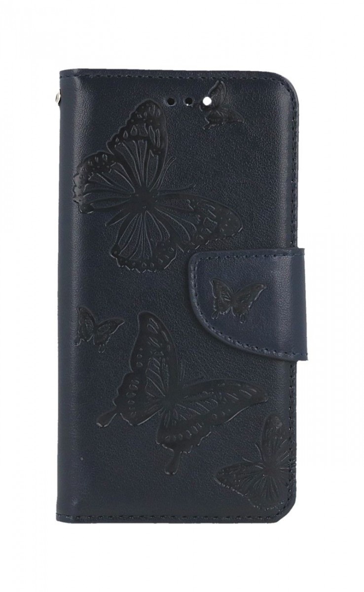 Knížkové pouzdro na iPhone SE 2022 Butterfly modré tmavé