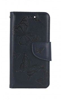 Knížkové pouzdro na iPhone SE 2022 Butterfly modré tmavé