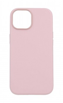 Zadní pevný kryt Leather na iPhone 15 s MagSafe růžový