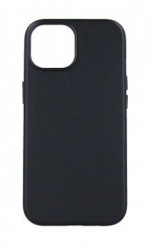 Zadní pevný kryt Leather na iPhone 15 s MagSafe černý