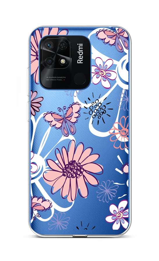 Levně Kryt TopQ Xiaomi Redmi 10C Flowers 75089 (pouzdro neboli obal na mobil Xiaomi Redmi 10C)