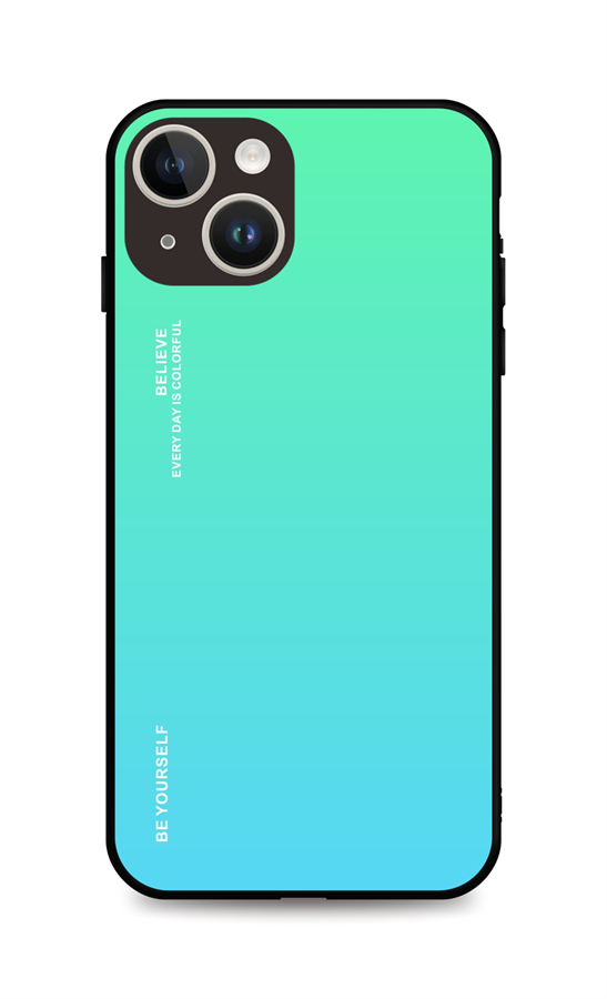 Levně Kryt TopQ LUXURY iPhone 15 pevný duhový zelený 105092 (pouzdro neboli obal na mobil iPhone 15)