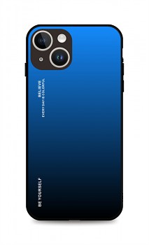 Zadní pevný kryt LUXURY na iPhone 15 duhový modrý