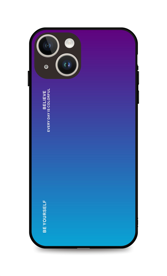 Levně Kryt TopQ LUXURY iPhone 15 pevný duhový purpurový 105097 (pouzdro neboli obal na mobil iPhone 15)