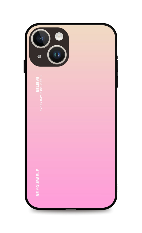 Levně Kryt TopQ LUXURY iPhone 15 pevný duhový meruňkový 105099 (pouzdro neboli obal na mobil iPhone 15)