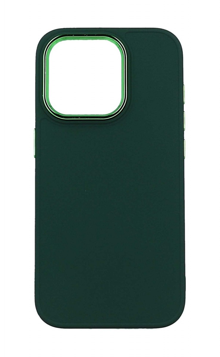 Levně Kryt TopQ Frame iPhone 15 Pro zelený 105100 (pouzdro neboli obal na mobil iPhone 15 Pro)