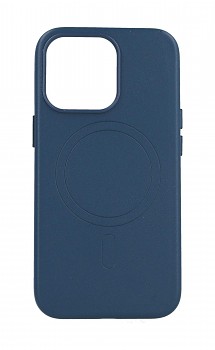 Zadní pevný kryt Leather MagSafe na iPhone 13 Pro modrý