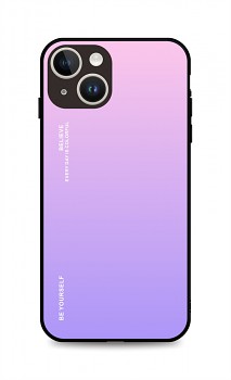 Zadní pevný kryt LUXURY na iPhone 15 duhový růžový