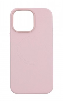 Zadní pevný kryt Leather MagSafe na iPhone 14 Pro Max růžový