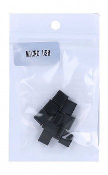 Záslepka do konektoru TopQ microUSB černá 10ks