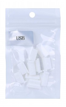 Záslepka do konektoru TopQ USB-A bílá 10ks