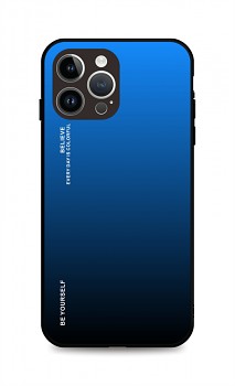 Zadní pevný kryt LUXURY na iPhone 15 Pro duhový modrý