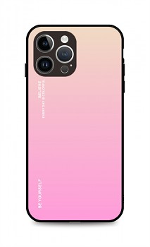 Zadní pevný kryt LUXURY na iPhone 15 Pro duhový meruňkový