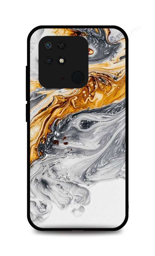 Levně Kryt TopQ LUXURY Xiaomi Redmi 10C pevný Marble šedo-zlatý 75131 (pouzdro neboli obal na mobil Xiaomi Redmi 10C)