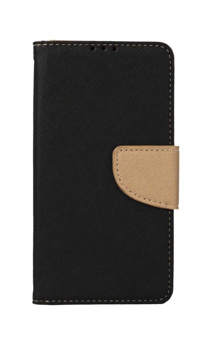 Levně Pouzdro TopQ iPhone 15 knížkové černo-zlaté 105190 (kryt neboli obal na mobil iPhone 15)