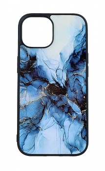Zadní pevný kryt Marble na iPhone 15 Smoky Blue
