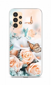 Zadní kryt na Samsung A13 Růže s motýlem