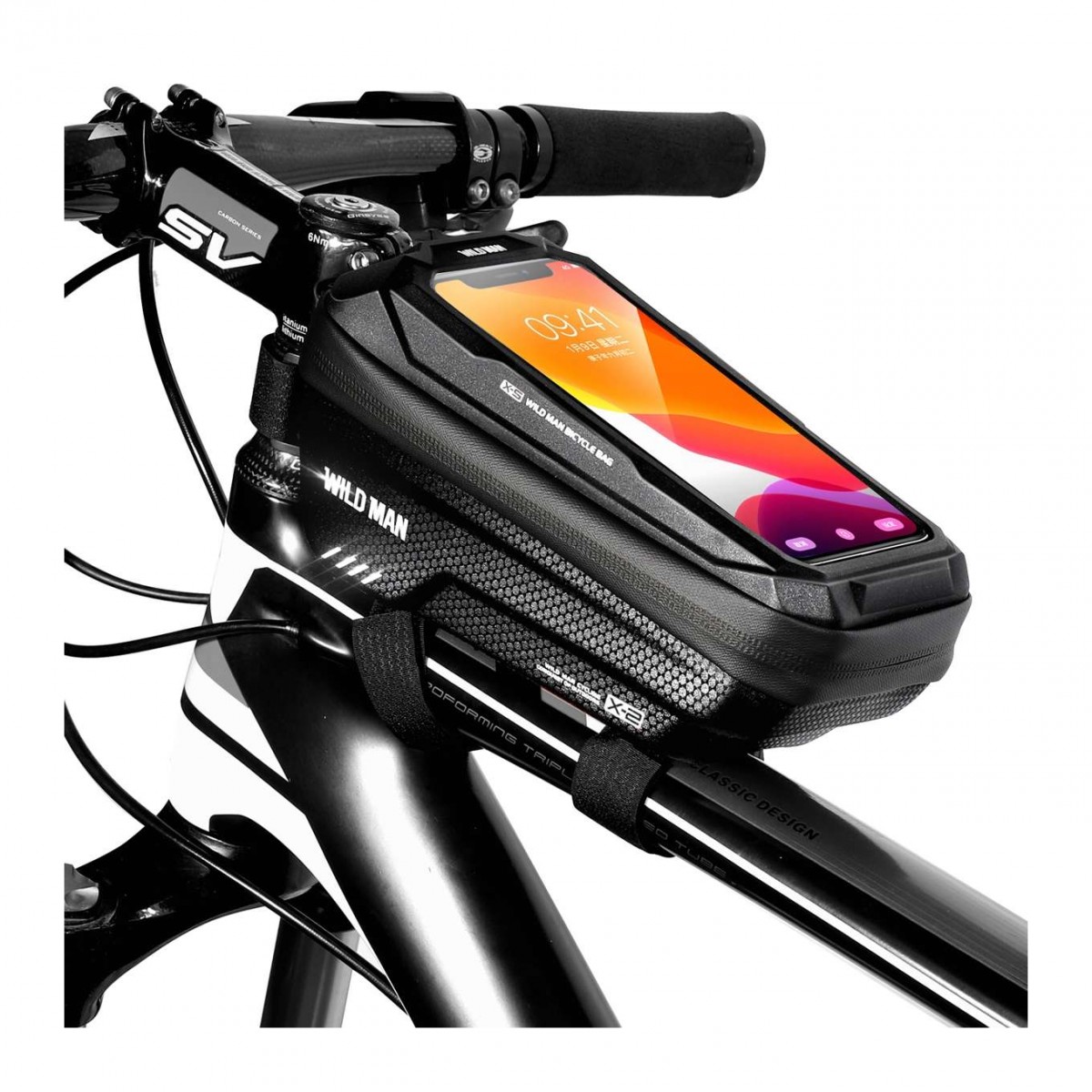 Levně Pouzdro WildMan X2 pro mobilní telefon na rám kola černé 1L 75255 (držák na kolo černý)