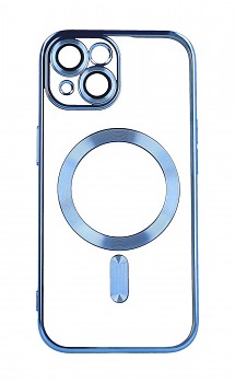 Zadní kryt Electro na iPhone 15 MagSafe s modrým rámečkem