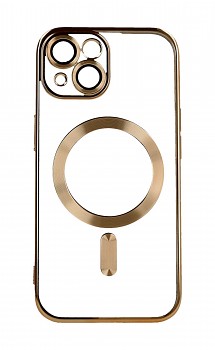 Zadní kryt Electro na iPhone 15 MagSafe se zlatým rámečkem