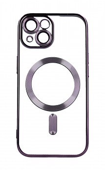 Zadní kryt Electro na iPhone 15 MagSafe s fialovým rámečkem