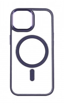 Zadní pevný kryt Magnetic na iPhone 15 s fialovým rámečkem