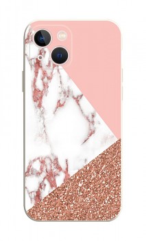 Zadní kryt na iPhone 13 Mramor růžový glitter