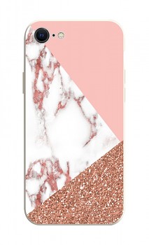 Zadní kryt na iPhone SE 2020 Mramor růžový glitter