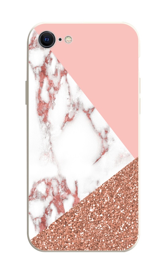 Zadní kryt na iPhone SE 2022 Mramor růžový glitter