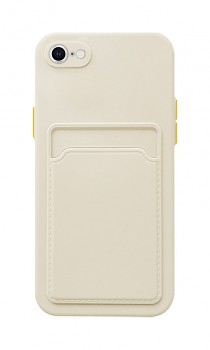 Zadní kryt na iPhone SE 2020 s kapsičkou béžový