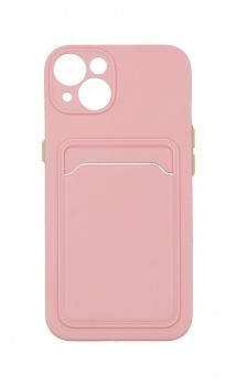 Zadní kryt na iPhone 13 s kapsičkou růžový