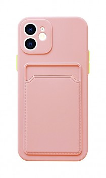 Zadní kryt na iPhone 11 s kapsičkou růžový