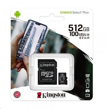 Paměťová karta Kingston 512 GB Class 10 Canvas Select Plus