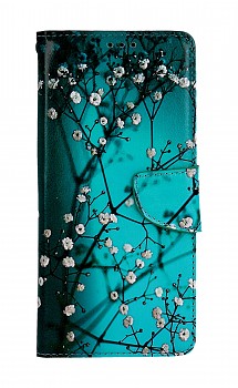 Knížkové pouzdro na Xiaomi Redmi 12C Modré s květy