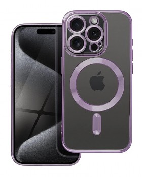 Zadní kryt Electro na iPhone 15 Pro MagSafe s fialovým rámečkem