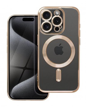 Zadní kryt Electro na iPhone 15 Pro MagSafe se zlatým rámečkem