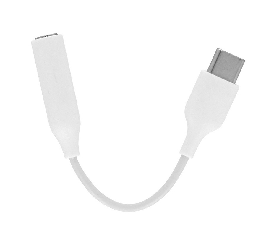 Adaptér TopQ USB-C - 3.5mm konektor bílý