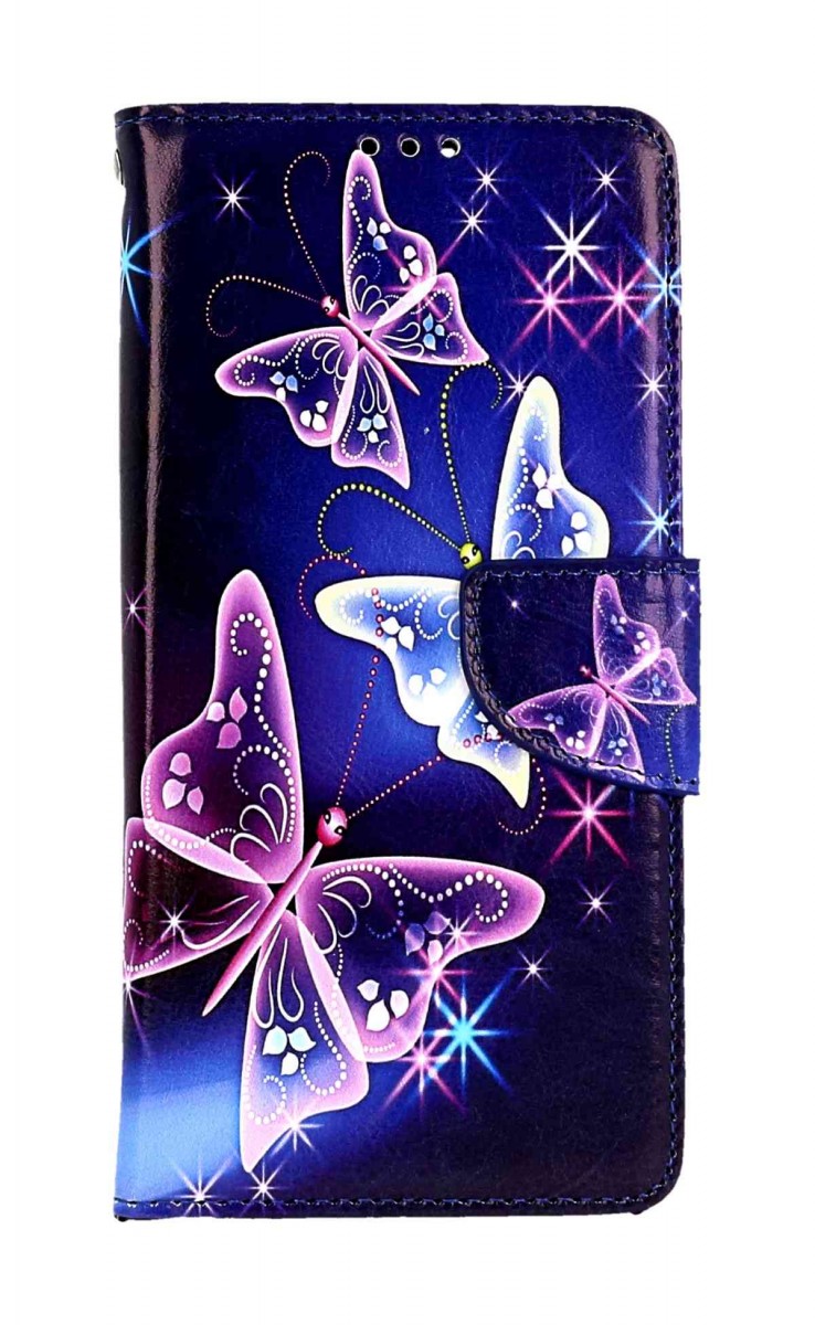 Levně Pouzdro TopQ Xiaomi Redmi Note 12 knížkové Modré s motýlky 95613 (kryt neboli obal na mobil Xiaomi Redmi Note 12)