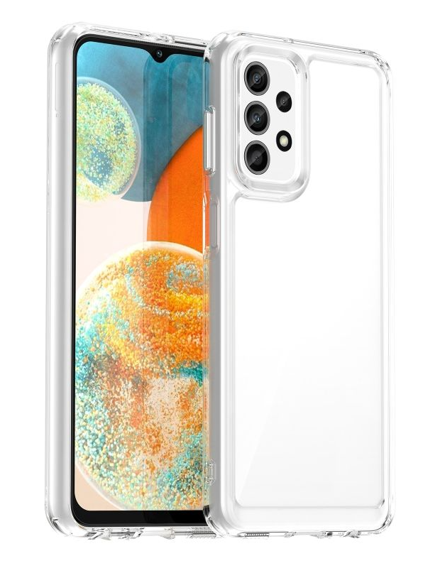 Zadní pevný kryt Super Clear Hybrid na Samsung A23 5G průhledný