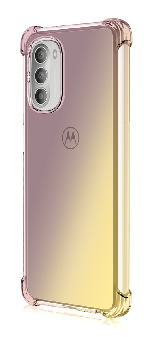 Zadní kryt na Motorola Moto G51 5G Shock duhový purpurovo-žlutý