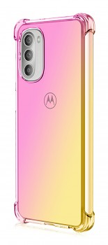 Zadní kryt na Motorola Moto G51 5G Shock duhový růžovo-žlutý