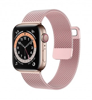 Kovový řemínek LUXURY Magnet pro Apple Watch 38-40-41 mm růžový